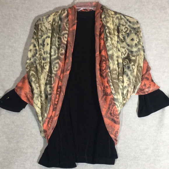 CHARLOTTE RUSSE Muted Rust Sage Green Extra Large Infinity Scarf Tie Dye Design - Picture 6 of 10